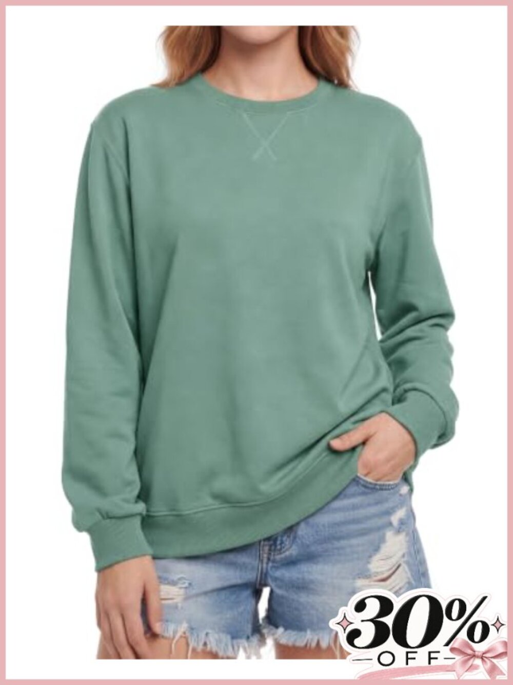 Women's Crewneck Sweatshirt Loose Fit Long Sleeve Pullover Casual Soft Top